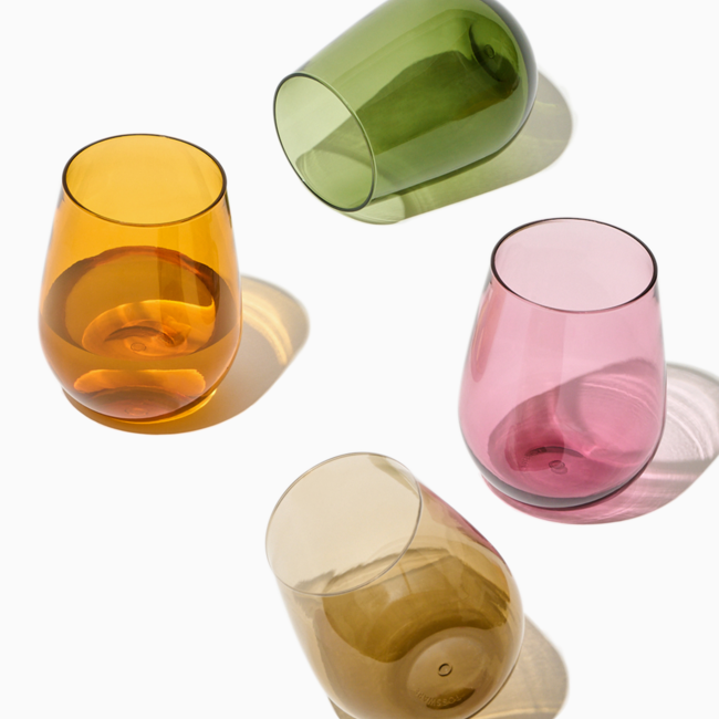RESERVE 16oz Stemless Wine Set of 4 Mixed Color