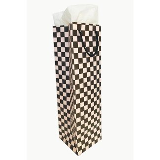 The Social Type Black Checkers Gift Bag - Wine