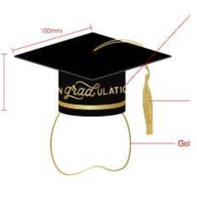 Mini Grad Cap Party Hat S/4