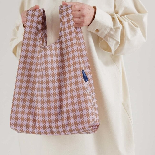 Baggu Reusable Standard Shopping Bag in Rose Pixel Gingham