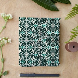 Rebecca Jane Woolbright Teal Pinwheel Wrapping Paper