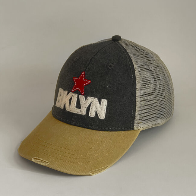 BKLYN Trucker Hat Distressed Yellow