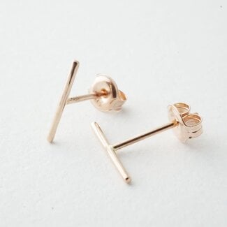 Honeycat Jewelry Skinny Midi Bar Earring 14K Rose Gold