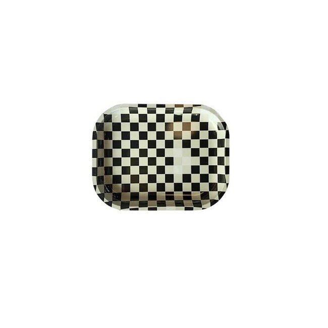 Black and White Checker Small Tray