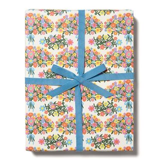 Red Cap Cards Bouquet of Flowers Wrapping Paper Rolls