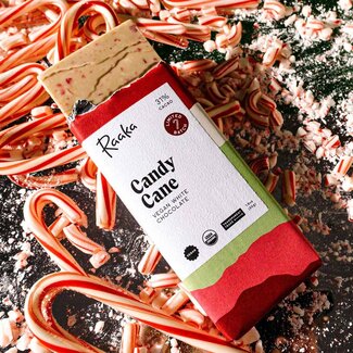 Raaka Raaka Chocolate Bar 37% Candy Cane White Chocolate - Limited Batch