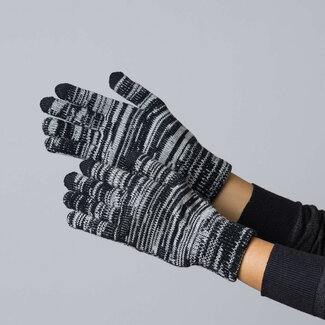 Verloop Verloop Twist Knit Touchscreen Gloves Black White