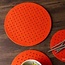 Graf & Lantz  Round Felt Perf Trivet 12" Orange