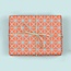 Coral Red Retro Grid Gift Wrap Roll