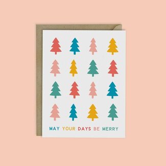 Mellowworks Merry Rainbow Trees Holiday Card