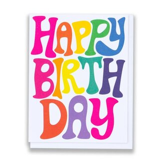 Banquet Workshop Bubble Rainbow Letters Birthday Card