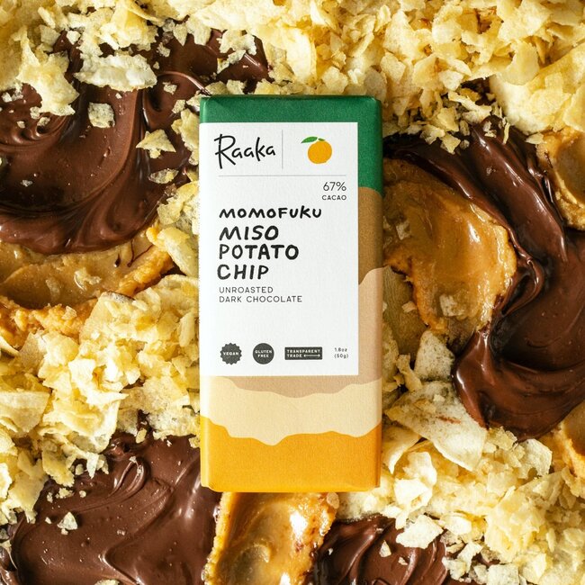 Raaka Chocolate Bar 67% Momofuku Miso Potato Chip - Limited Batch