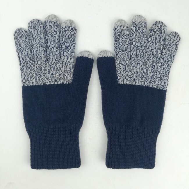 Verloop Colorblock Touchscreen Navy Marled Gloves - Exclusive