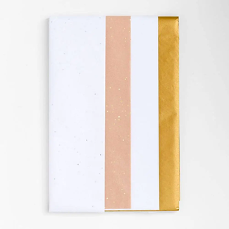 Gift Wrap Tissue Paper White & Gold Set