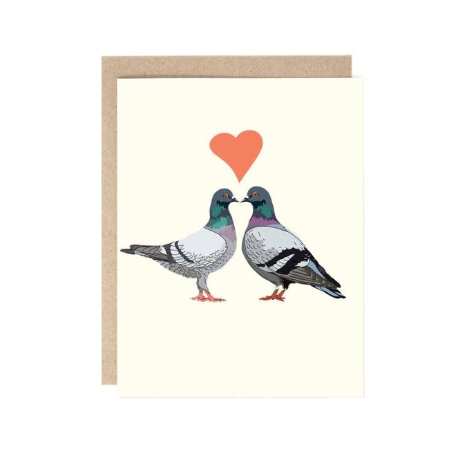 Love Birds Pigeon Card