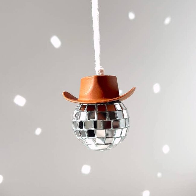 Brown Disco Cowboy Ornament
