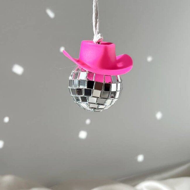 Pink Disco Cowboy Ornament