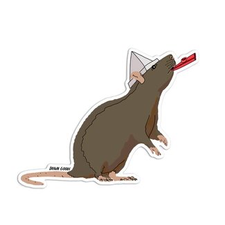 Drawn Goods Kazoo Party Rat Sticker