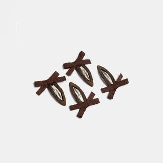 Chunks Chunks Mini Bow Snap Clips in Chocolate