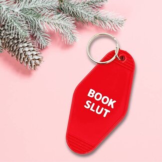 GetBullish Book Slut Red Motel Style Keychain Bookstore Literary Lover