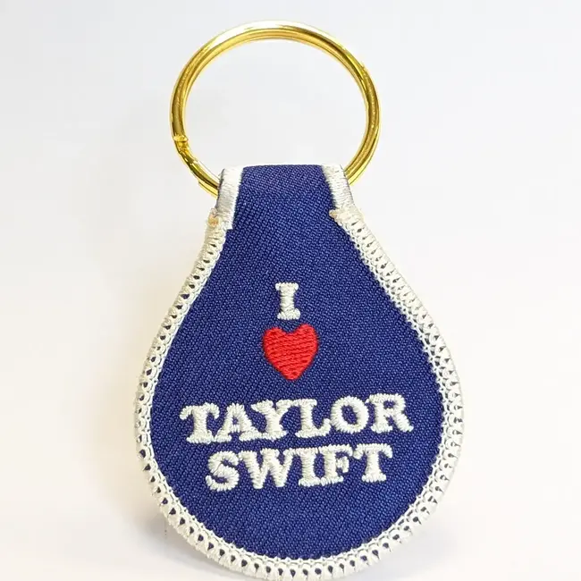 I Heart Taylor Swift Embroidered Key Tag