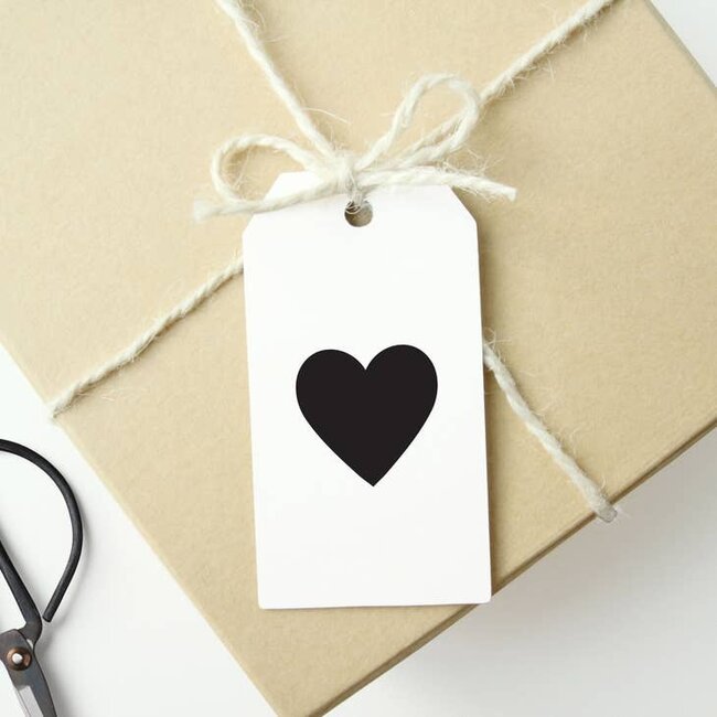 Modern Heart Black Gift Tags