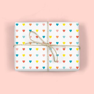 Mellowworks Rainbow Hearts Gift Wrap Roll