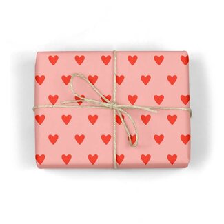 Mellowworks Red Hearts Gift Wrap Roll