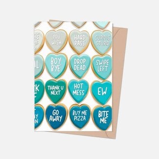 Shop Trimmings Heart Saying Cookies Anti-Valentine's Day Greeting Card
