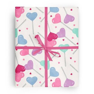 Vivie and Ash Valentine Lollipops Wrapping Paper