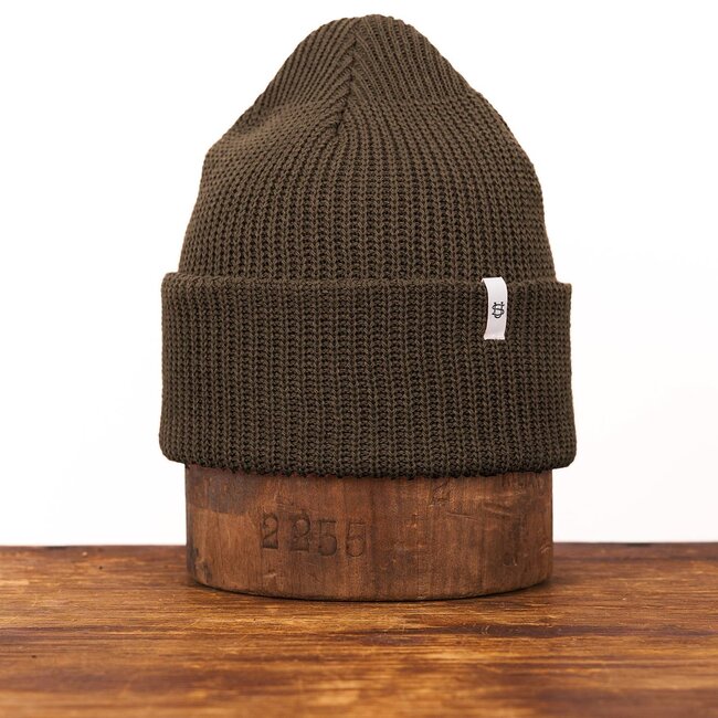 Upstate Stock Upcycled Cotton Watch Cap Olive Drab