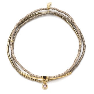 Scout Curated Wears Scout Tonal Miyuki Bracelet Pewter/Gold
