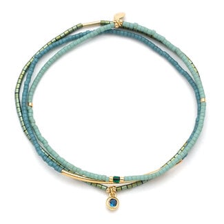 Scout Curated Wears Scout Tonal Miyuki Bracelet Turquoise/Gold