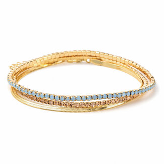 Scout Curated Wears Sparkle & Shine Bracelet Trio Air Blue Opal Gold