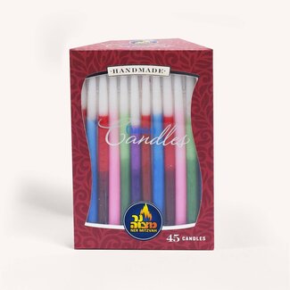 Ner Mitzvah Ner Mitzvah Decorated Chanukah Candles Tri Color