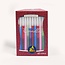 Ner Mitzvah Decorated Chanukah Candles Tri Color