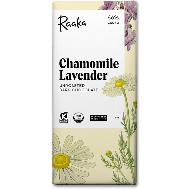 Raaka Chocolate Bar 66% Chamomile Lavender Bar - Limited Batch