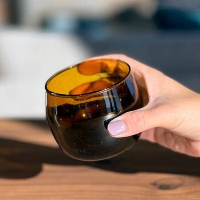Moroccan Stemless Goblet Amber