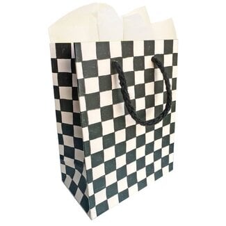 The Social Type Black Checkers Gift Bag Small