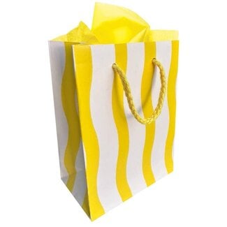 The Social Type Yellow Fussy Stripe Gift Bag Small