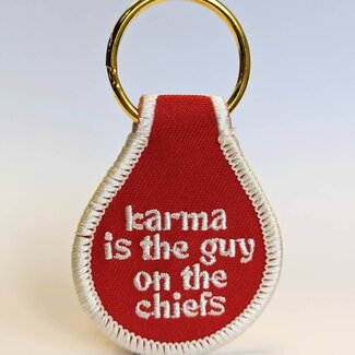 He Said She Said Karma Embroidered Key Tag