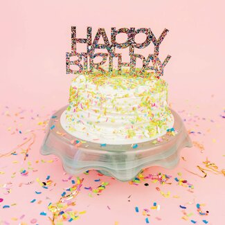 Taylor Elliot Taylor Elliot "Happy Birthday" Cake Topper Colorful Confetti