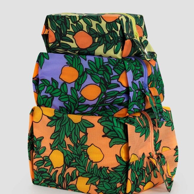 Baggu 3D Zip Set Orange Trees