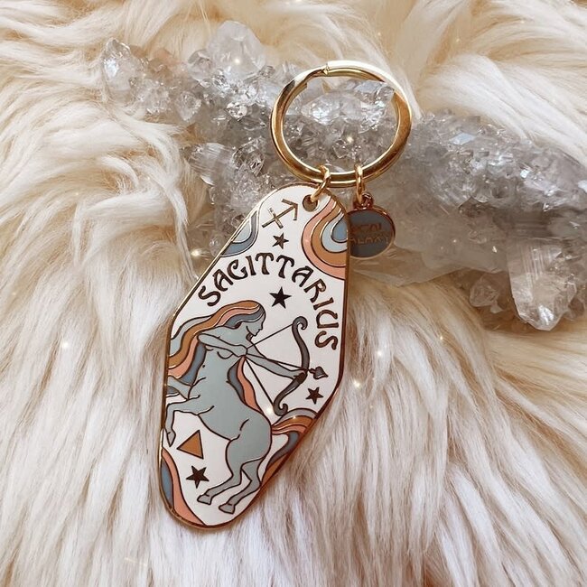 Zodiac Enamel Motel Keychain Saggitarius