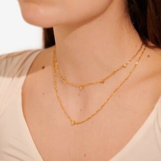 A Littles & Co. Stacks Of Style Round Necklace in Gold