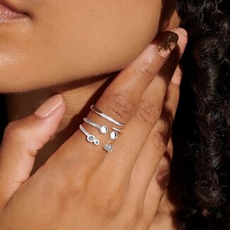 A Littles & Co. Stacks Of Style Round Rings In Silver