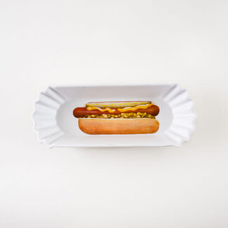 onehundred80degrees Melamine Picnic "Paper" Hot Dog Tray 8"