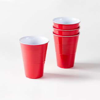 onehundred80degrees Melamine Cup Red 12 oz Set 4