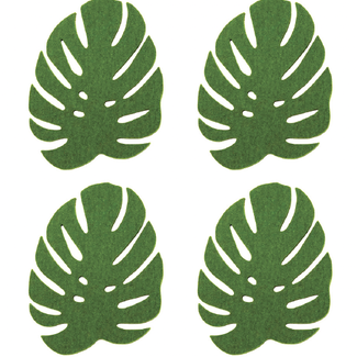 Graf & Lantz Graf & Lantz Coaster Monstera 4 Pack Loden Green