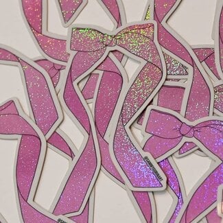 Sammy Gorin Pink Pixie Glitter Bow Sticker